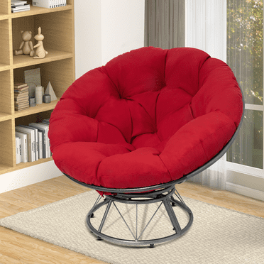 Premium Large Papasan chair with 48'" Cushion, Red