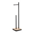 thumbnail image 1 of Premium Large Paper Roll Reserve and Holder, Bamboo Accent, 1.4 KG, Matte Black, 1 of 9