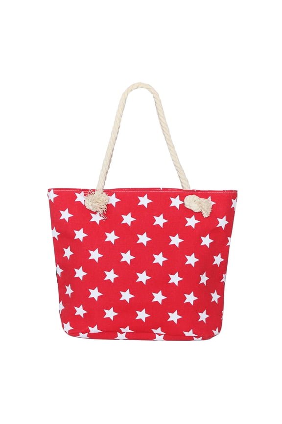 Premium Large Star Patterned Canvas Tote Shoulder Bag Handbag
