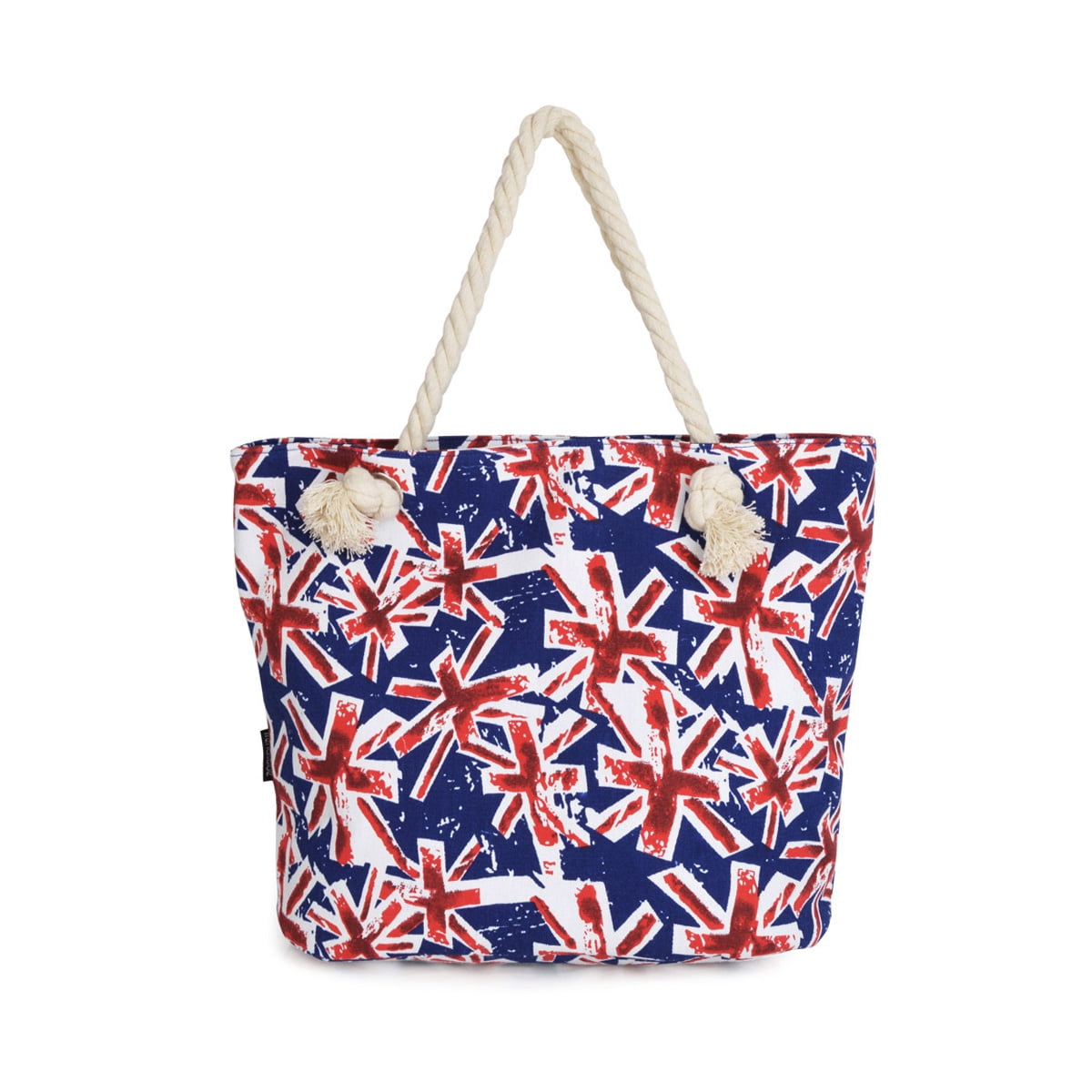 Premium Large UK British Union Jack Print Canvas Tote