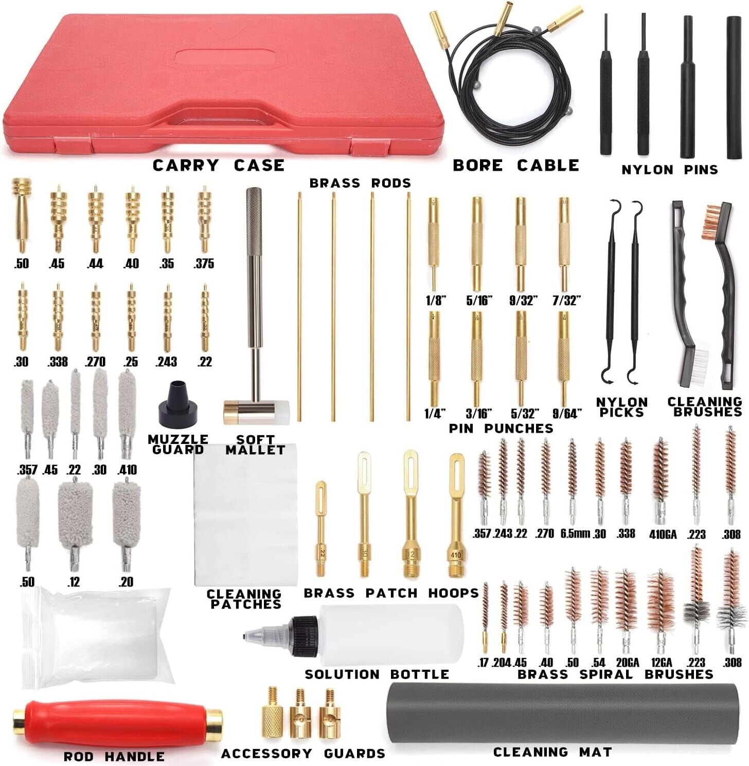 Premium Large Universal Gun Cleaning Kit w/ Cleaning Mat Rifle Pistol