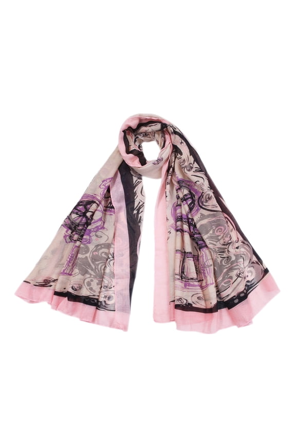 Premium Large Vintage Cars & Wheels Print Fashion Scarf Wrap