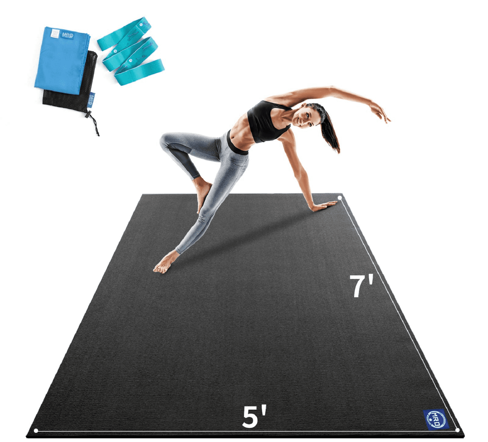 Premium Large Yoga Mat 7'x5'x9mm, Extra Thick Comfortable Barefoot Exercise  Mat, Non-Slip, Eco-Friendly Workout Mats and Home Gym Flooring Cardio Mat  for Support in Pilates 