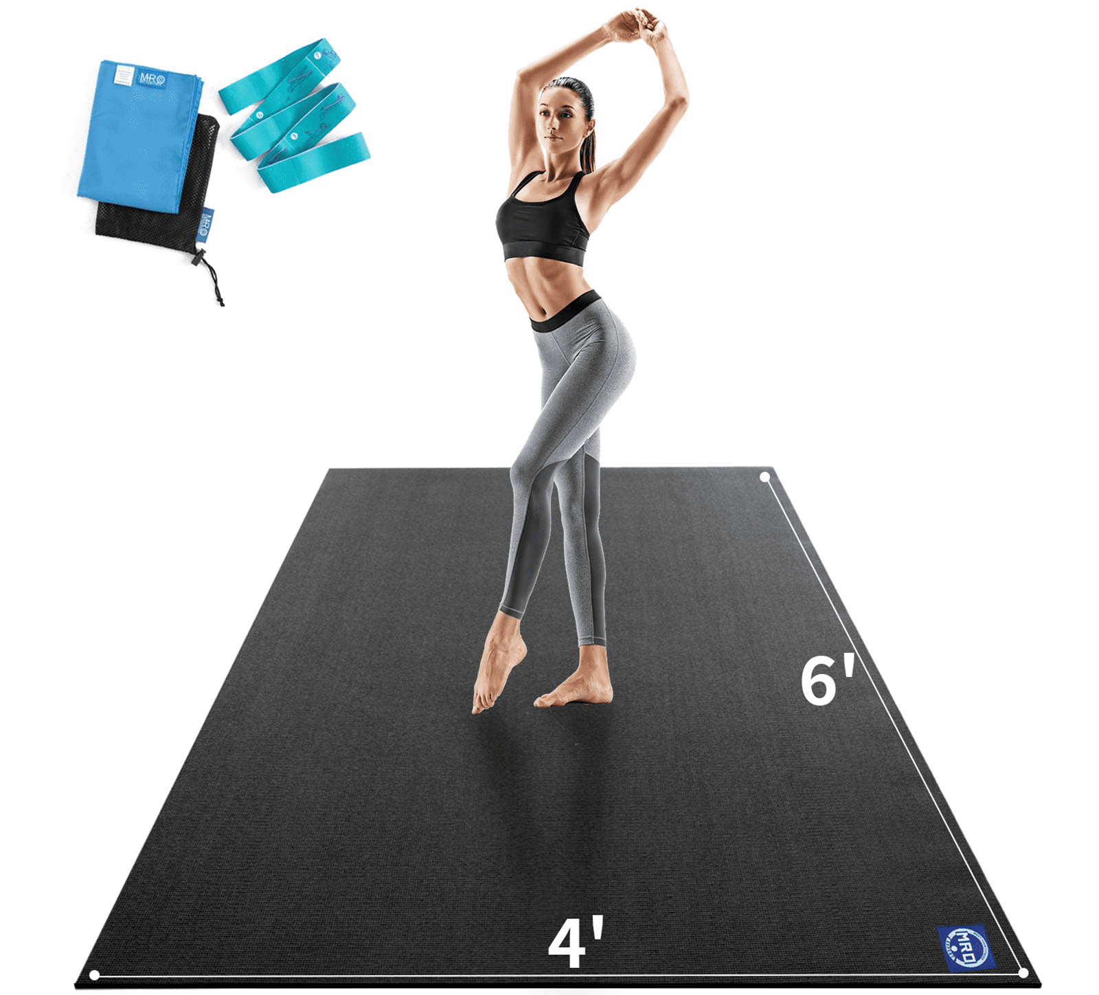 Premium Large Yoga Mat 72"x 48"x 9mm, Feel Free to Move, Non-Slip, Extra Wide and Thick Exercise Mats for Home Gym Workout, High Resilience, Ultra Comfortable Big Mat for Men and Women Fitness