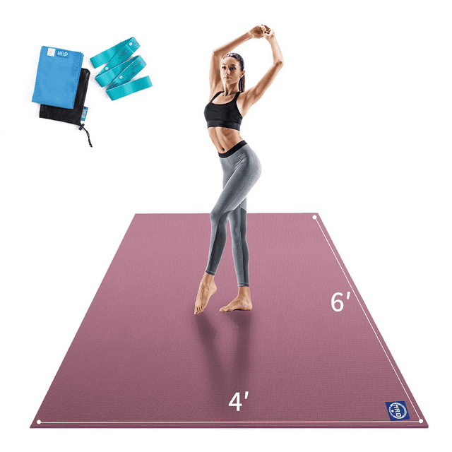 Premium Large Yoga Mat 72"x 48"x 9mm, Feel Free to Move, Non-Slip, Extra Wide and Thick Exercise Mats for Home Gym Workout, High Resilience, Ultra Comfortable Big Mat for Men and Women Fitness, Eco-fr