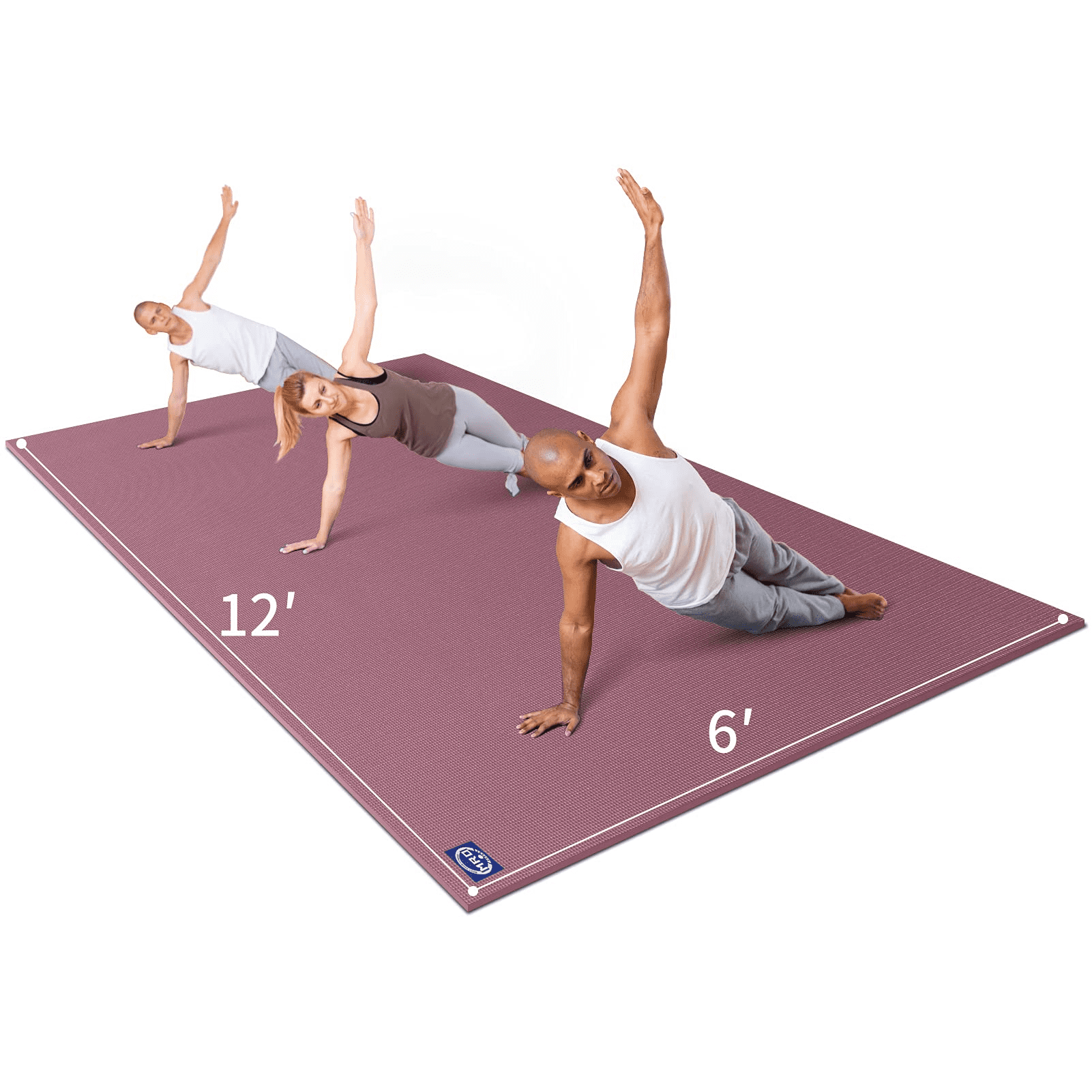 Premium Large Yoga Mat for Home Gym Workout 6'x12'x9mm, Extra Wide and Long Exercise Mats for Double Men and Women, Thick, Non-Slip, Soft for Stretching and Light Cardio on any Floor