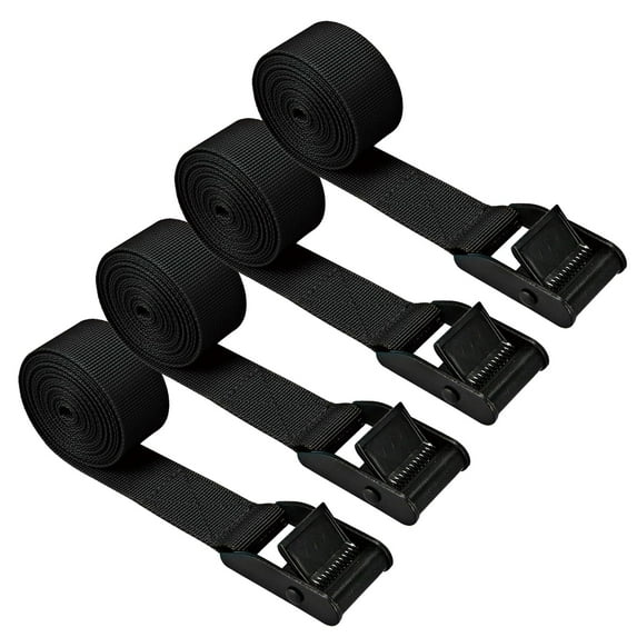 Premium Lashing Strap Short 1" x 6.5 ft, Tie Down Straps,Material Handling Securing Straps up to 700 lbs Capacity for Motorcycle, Kayak, Canoe, Trailer, Cargo. 4 Pcs