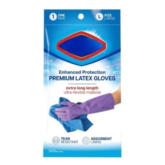Premium Latex Gloves with Enhanced Protection - Tear-Resistant for Cleaning, Cooking & Janitorial Tasks