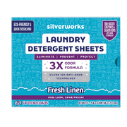 Premium Laundry Detergent Sheets, Silver Ion Odor Elimination Technology, Laundry Sheets Detergent Powerfully Clean & Prevent Odors, Washer Sheets Detergent (40 Sheets), Fresh Linen