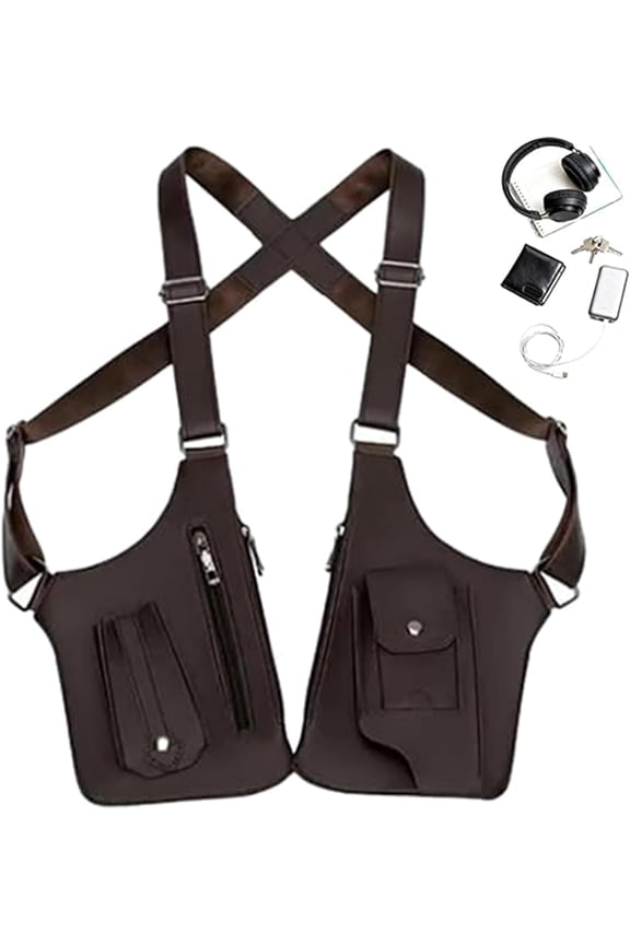 Premium Leather Adjustable Underarm Shoulder Bag,Double Shoulder Armpit Bag,Leather Shoulder Bag,Underarm Shoulder Bag for Men