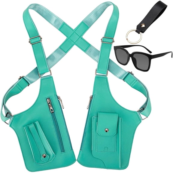 Premium Leather Adjustable Underarm Shoulder Bag, Women Anti-Theft Hidden Double Shoulder Armpit Armor Multi-pocket