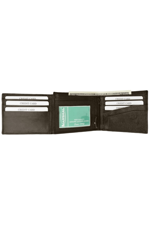 Premium Leather Bifold Side Flap with Snap ID Card Holder Wallet P 1533