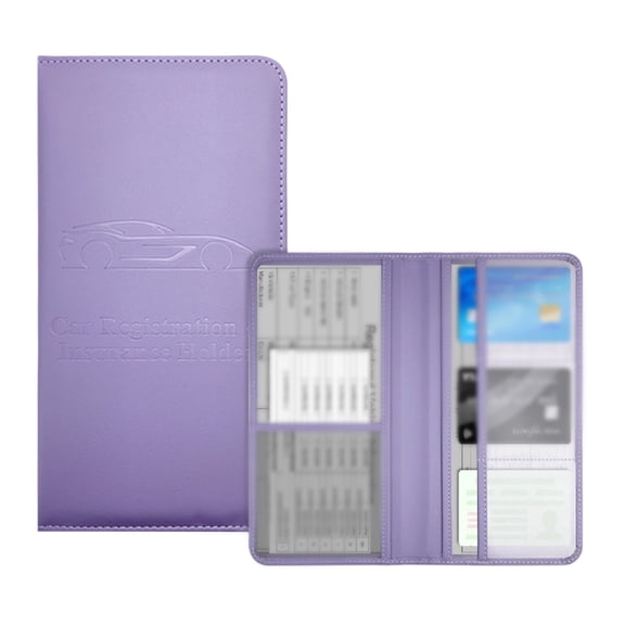 Premium Leather Car Registration & Insurance Card Holder - Vehicle Organizer for Driver License & Documents,Size/Colour as Pictured