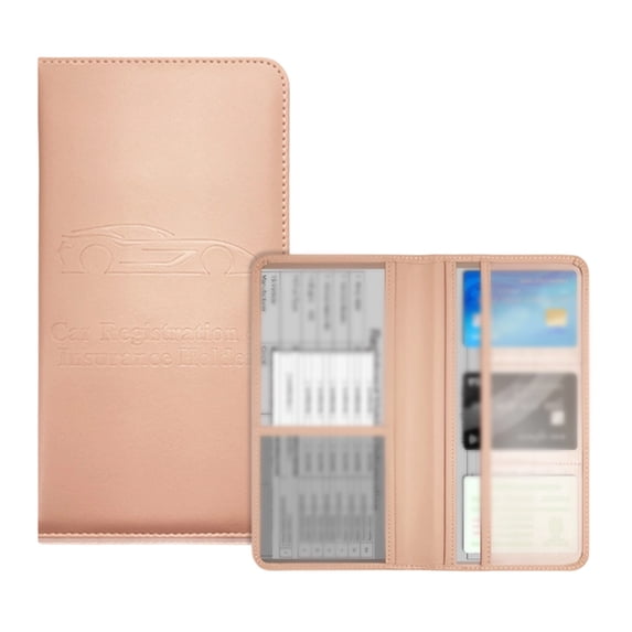 Premium Leather Car Registration & Insurance Card Holder - Vehicle Organizer for Driver License & Documents,Size/Colour as Pictured