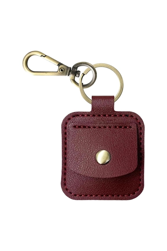 Premium Leather Coin Holder - Handmade Sobriety AA Coins Chip Keychain - Sober Token Medallion Coin - Black Waterproof Scratchproof Soft PVC Key Ring