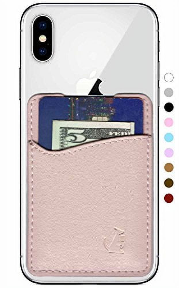 Premium Leather Credit Card Holder Stick On Wallet iPhone Android