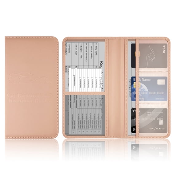 Premium Leather Drivers License & Document Organizer Case – Durable Car Registration, Insurance & ID Card Holder with Secure Interior Compartments and Sleek Compact Design