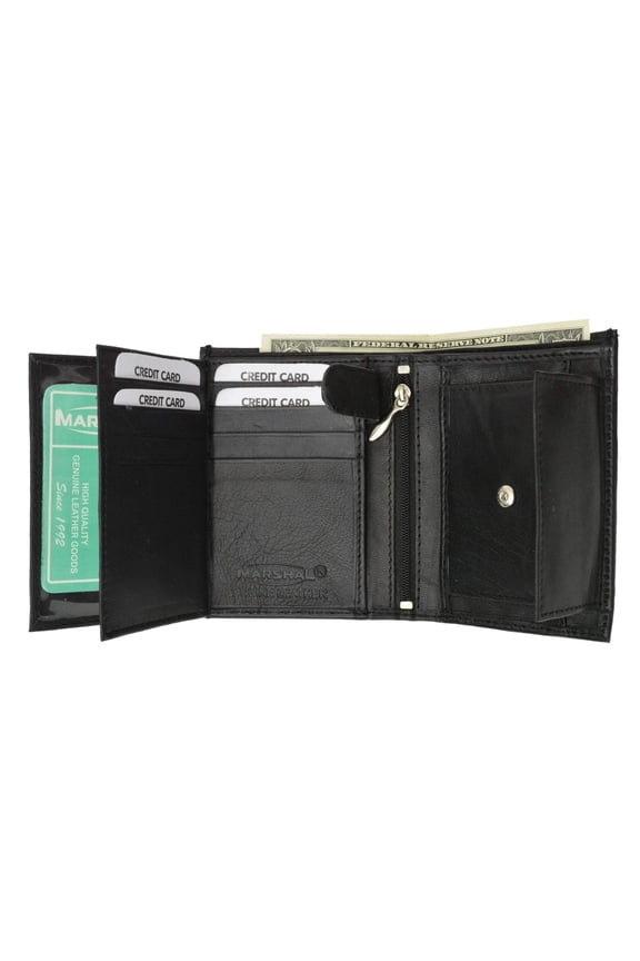 Premium Leather European Bifold Credit Card ID Holder Wallet with Coin Pocket P 518 (C)