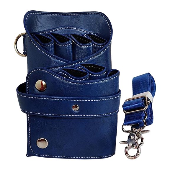 Premium Leather Hair Stylist Tool Carry Bag Adjustable Waist Shoulder Strap Multifunction Salon Scissor Comb Clip Organizer