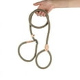 thumbnail image 1 of Premium Leather Handle Dog Leash, Strong Durable Nylon Dog Leash Heavy Duty for Dog Training, Long Line Leash with Comfortable Handle for Large, Medium & Small Dogs, khaki, 1 of 8