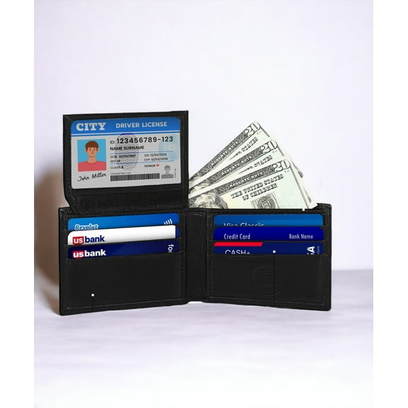Premium Leather Men's Wallet: RFID Blocking, Slim Bifold Design, Multiple Card Slots - Ideal for Cash, Cards, and ID - Stylish and Durable