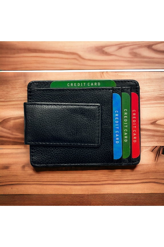 Premium Leather Money Clip Card Holder: Slim RFID Blocking Design, Securely Holds Cash and Cards - Stylish and Practical - Ideal for Everyday Use
