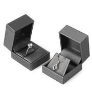 Premium Leather Necklace Box for Wedding Engagement, Jewelry Earring Gift Box Gray Pendant Storage Case Women