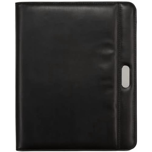 Premium Leather Padfolio/Portfolio-Aumark Zippered Portfolio Folder/Business Padfolio for Men & Women, 8 x 11 Writing Pad Included (Black-a4)