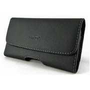 Premium Leather Pouch Holster Belt Case for Xiaomi Mi 8 SE, Redmi 6, 6A w/ Clip / Loops Size for Phone Only, NOT for Phone w/Cover or Skin on It - Black