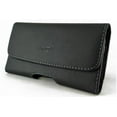 thumbnail image 1 of Premium Leather Pouch Holster Belt Case for Alcatel 5v w/ Clip / Loops (Size for Phone Only, NOT for Phone w/Cover or Skin on It) - Black, 1 of 3