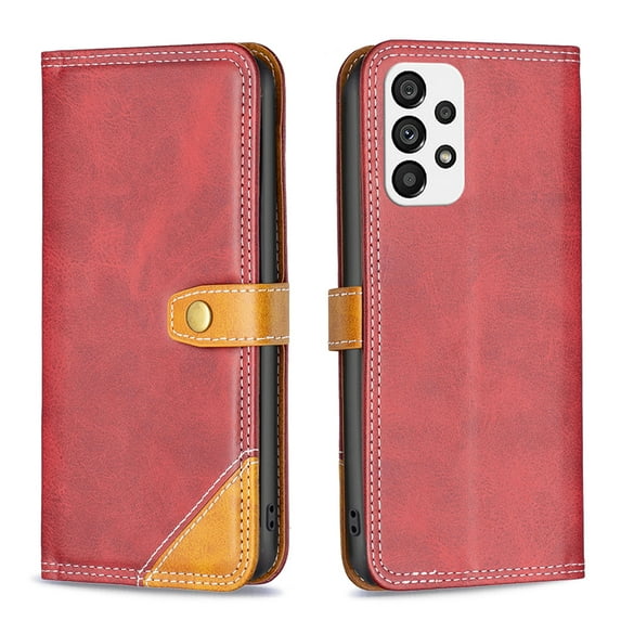 Premium Leather for Samsung Galaxy A53 5G Case, Kickstand Card Holder Wallet Flip Protective Shockproof Folio Magnetic Classic Phone Case Cover for Samsung Galaxy A53 5G,Red