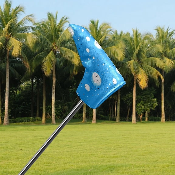 Premium Leather Waterproof Golf Club Head Vovers for Putters White Polka Dots