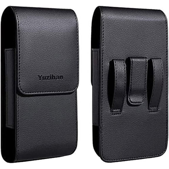 Premium Leather iPhone Case - Fit for iPhone 13 Mini, 12 Mini, SE 2020, 8, 7, 6S, 6 - Defender, Protective, Hybrid Armor, Battery Case with Belt Clip Loop