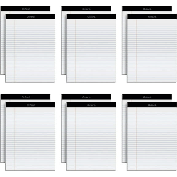 Premium Legal Pads, 12 Pack, Note 50 Ruled 8.5" x 11" Sheets, Bright White Paper with Firm Back, Professional and Office Notepads