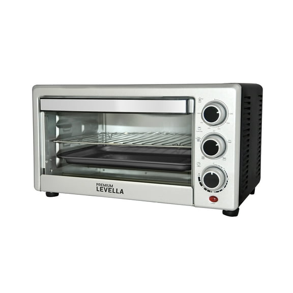 Premium Levella 0.7 Cubic Foot 6-Slice Toaster Oven Silver PTO210C