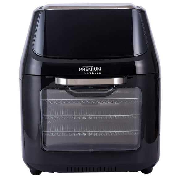 Premium Levella 16.9 Quart Digital Air Fryer in Black with 10 Cooking Presets and Rotisserie Function