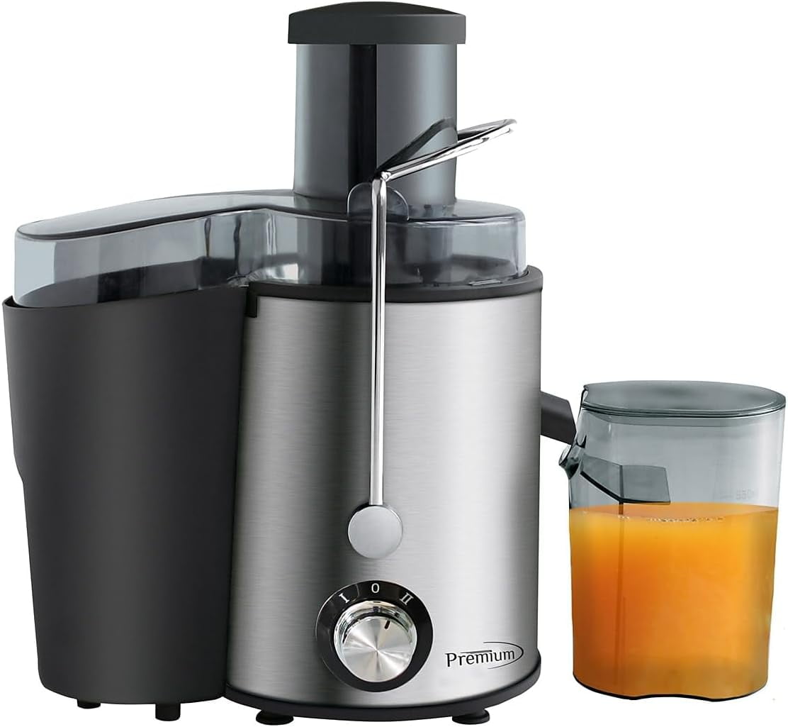 Premium Stainless Steel Electric Juicer with Variable Speed and Pulp Receptacle