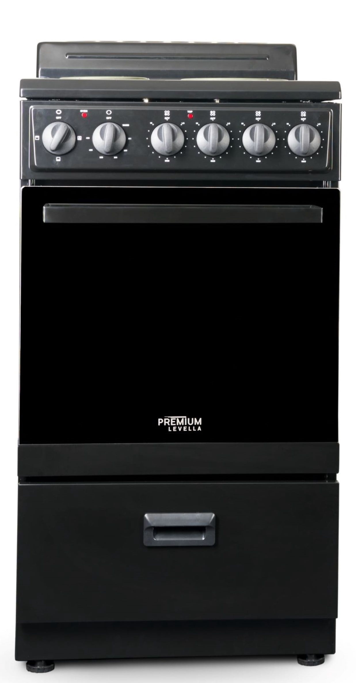 Premium Levella 20 in. 2.2 cu. ft. 4-Burner Single Oven Electric Range with  Storage Drawer in Black with Stainless Steel Door - Walmart.com
