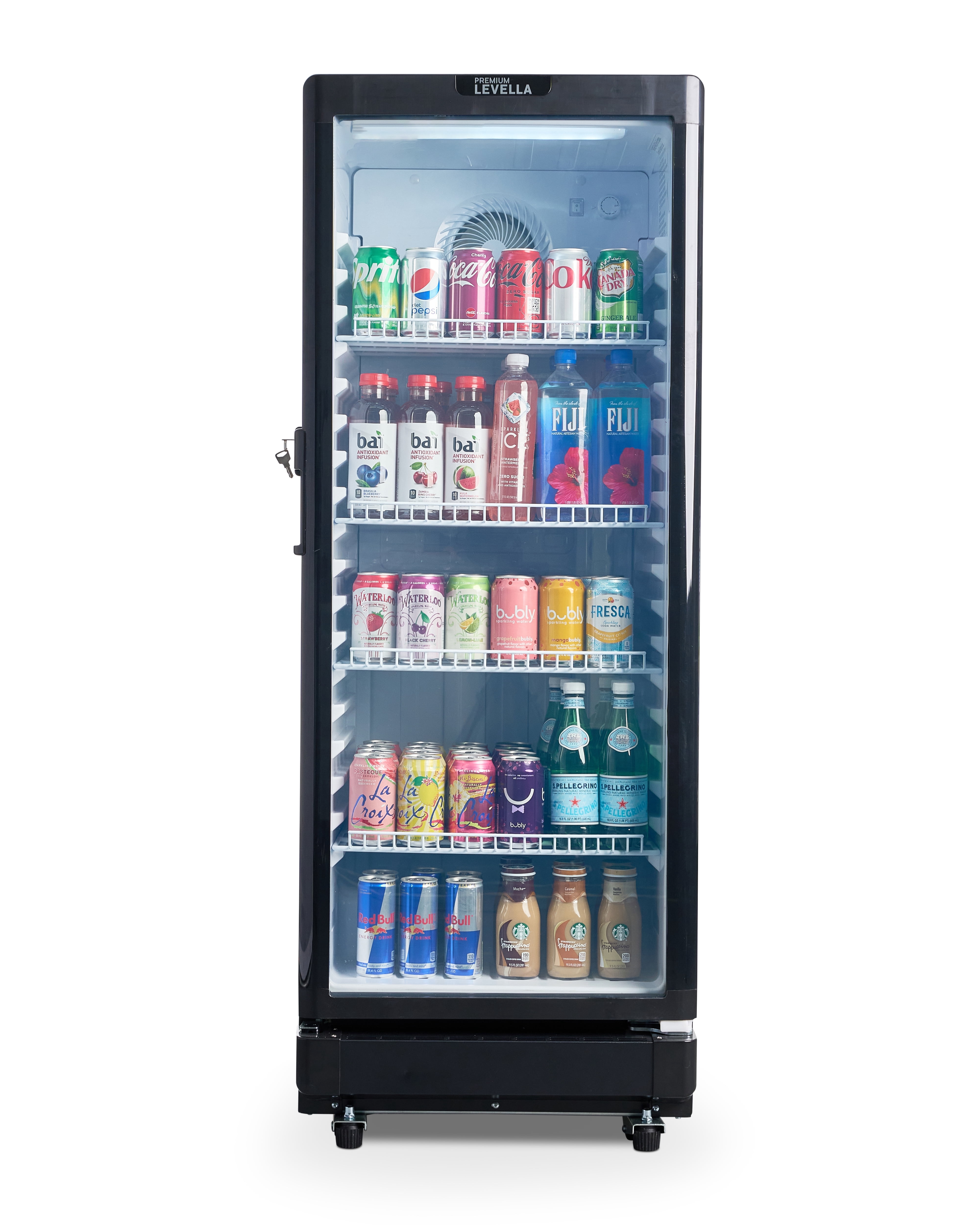 Premium Levella Glass Door Display Refrigerator 7.1 cu ft Commercial Beverage Cooler Merchandiser