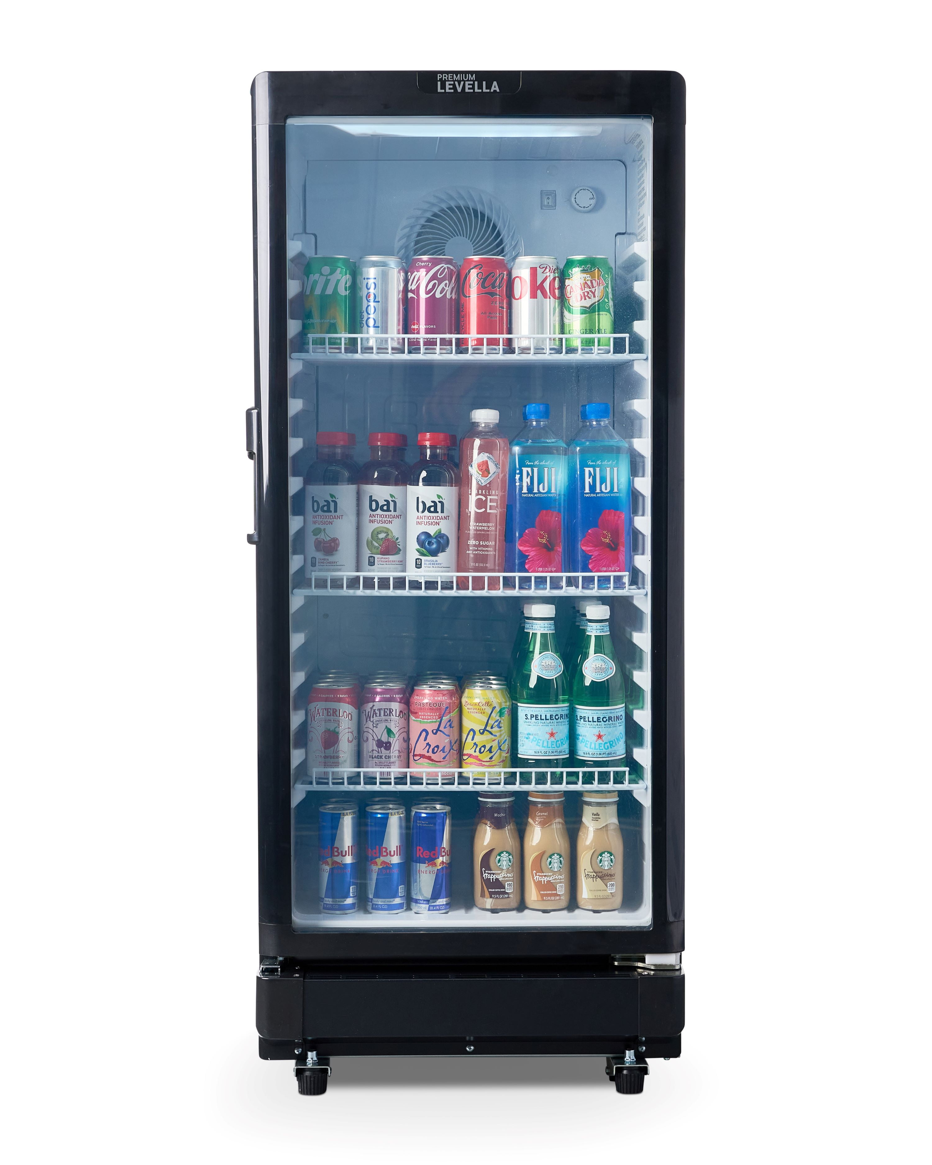 Black Metal Compact Single Door Display Refrigerator with LED Light