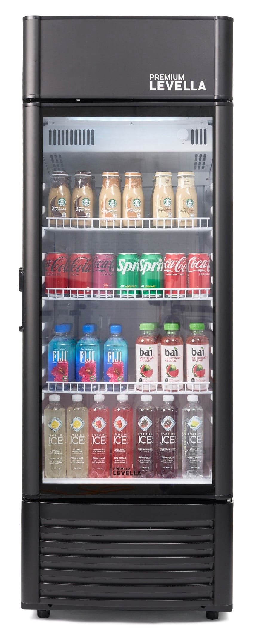 Premium Levella Commercial Display Refrigerator, Single Door Merchandiser 6.5 cu ft Black