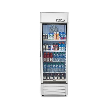Premium Levella - 15.5CU Single Door Beverage Cooler - Silver