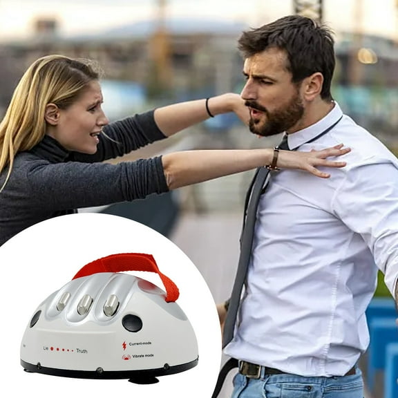 Premium Lie Detector Miniature Electroshock Lie Detector Party Console Truth Or Dare Board Game for Home Decor Festival Decoration Daily Use High Quality Exquisite Design Perfect White