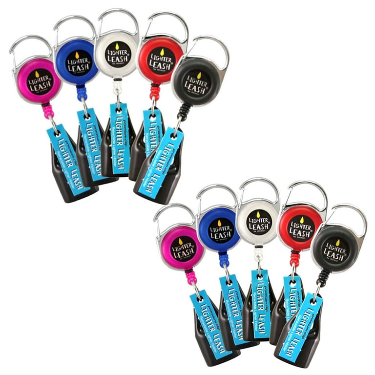 Lighter Leash – Premium Retractable Lighter Holder – Assorted Colors – 10  pack