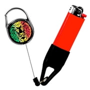 EarLift Lighter Leash Retractable Lighter Holder, Rasta Series, Standard Size