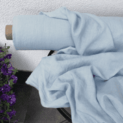 Premium Linen Fabric by the Yard   Ice Blue   160 GSM Medium Weight, 58" Wide   Softened & Breathable Natural Textile for Sewing, Clothing, Curtains, and Home D cor