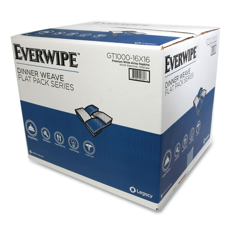Dinner Napkins, 2-Ply, 16 x 16, White, 1000/Carton Dinner Napkins, 2-Ply, 16 x 16, White, 1000/Carton