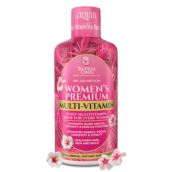 Premium Liquid Multivitamin for Women | Sugar Free Womens Multivitamin | 100+ Vitamins, Minerals & Herbs Promote Anti-Aging, Heart, Brain & Bone Health |98% Absorption Rate | Non-GMO | 32 Serv