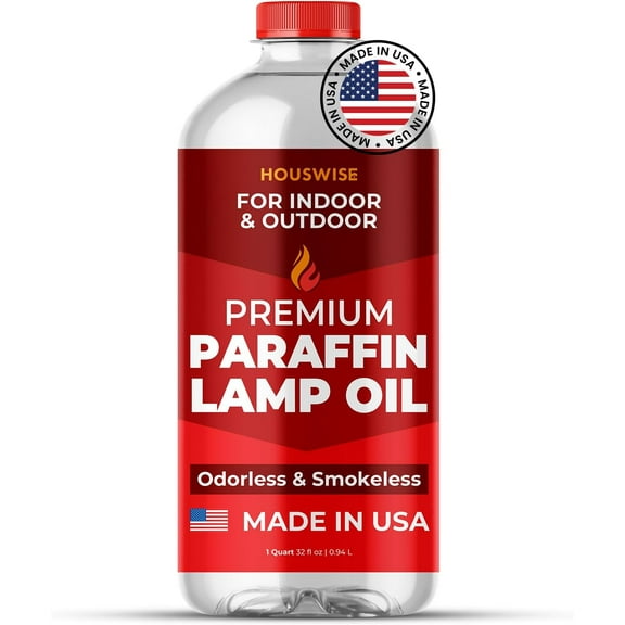 Premium Liquid Paraffin Lamp Oil for Indoor Use 1 Quart - Indoor Smokeless Odorless Paraffin Oil Fuel for Lamps, Lantern, Candle