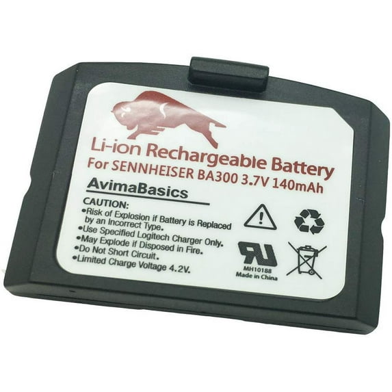 Premium Lithium Polymer Rechargeable Battery Compatible with Sennheiser BA300 Set 900, Set 840, Ri 900 (140mAh, 3.7V)
